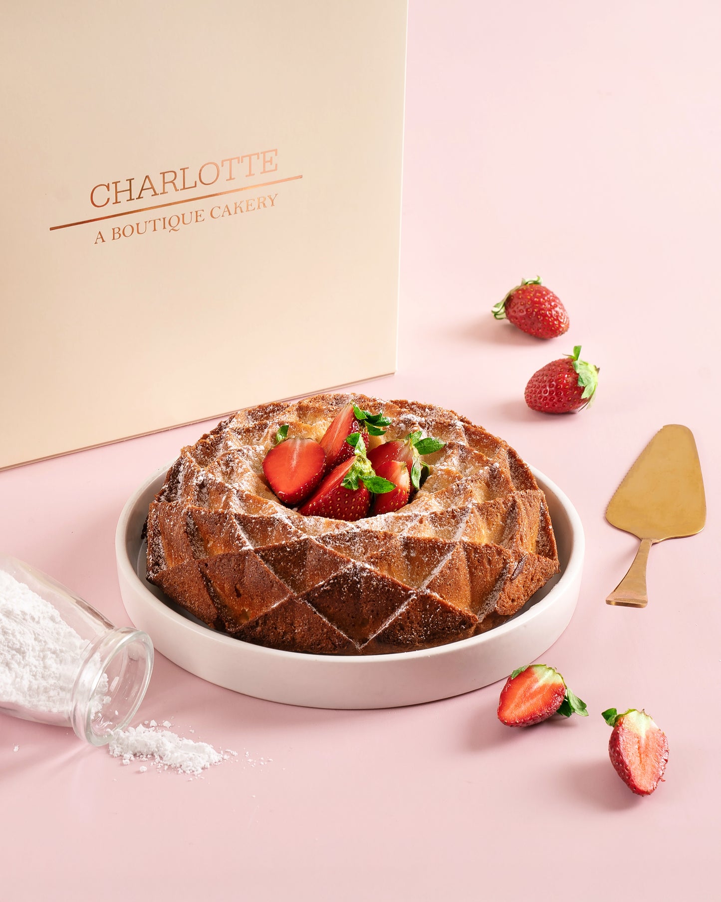 Vanilla Strawberry Bundt Cake